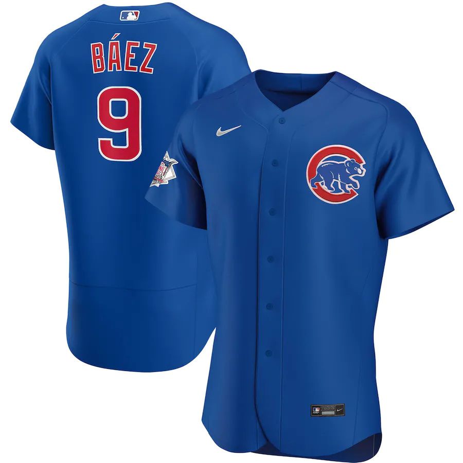 Mens Chicago Cubs #9 Javier Baez Nike Royal Alternate Authentic Player MLB Jerseys->chicago cubs->MLB Jersey
